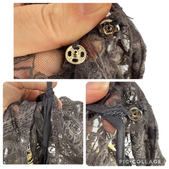 Garnet Hill Dress Size 4 Taupe Lace Embroidered Lined Short Sleeve Scalloped Hem - Picture 8 of 16